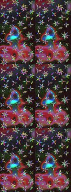 Renkli çiçekler. Elle boyanmış suluboya resim çizimi çiçekler ve bitkiler.