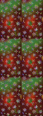 Raster Illustrasyon 'daki Çiçek Deseni' nin son moda çizimi. Renkli çiçekler. Renkli Yaz Temalı eskiz kalıbı. Düz Çiçek Elementleri Tasarımı.