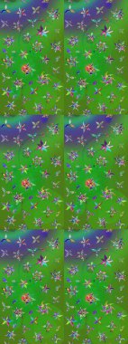 Raster Illustrasyon 'daki Çiçek Deseni' nin son moda çizimi. Renkli çiçekler. Renkli Yaz Temalı eskiz kalıbı. Düz Çiçek Elementleri Tasarımı.