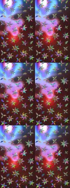 Bahar çiçekleriyle güzel bir çiçek deseni çizmişsin. Güzel kumaş deseni. Raster illüstrasyonu.