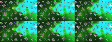 Çiçekli yaz çiçekleri. Küçük çiçekte güzel bir desen. Küçük renkli çiçekler. Moda baskıları için zarif bir şablon. Motley illüstrasyonu. Çizim.