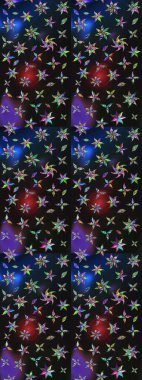 El çizimi çiçek çizimi deseni (fayans). Şirin çiçekli, desenli, rengarenk eskiz deseni. Tekstil için suluboya çizim deseni.