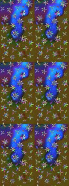 Çiçek deseni. Raster güzel kumaş deseni çiziyor. Renkli Bahar Teması eskiz kalıbı. Düz Çiçek Elementleri Tasarımı.