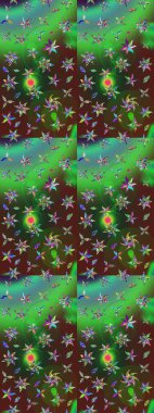 Tomurcukları çiçek olan sevimli bir çiçek deseni. Eskiz geçmişi. Raster illüstrasyonu. Kumaş, tekstil, duvar kağıdı baskısı için. Eski usul. Raster..