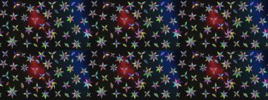 Küçük çiçekteki sevimli çiçek deseni. Renkli çiçekler.