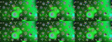 Çiçekli ipek eşarp. El çizimi çiçek unsurları olan soyut çizim raster deseni. 1950-1960 motifleri. Retro tekstil tasarım koleksiyonu. Açık.