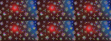 Çiçekli karalama şeklinde Raster çiçek deseni. Yumuşak, yaz çiçekli arka plan. Kahverengi ve mor renkte çiçekler.