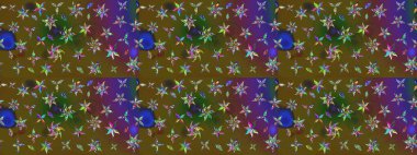 Çiçekli karalama şeklinde Raster çiçek deseni. Yumuşak, yaz çiçekli arka plan. Renkli çiçekler.