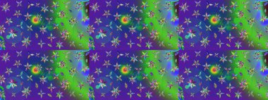 Çiçekli çiçek deseni, suluboya. Mavi ve mor renkli çiçekler. Renkli Bahar temalı eskiz kalıbı. Düz Çiçek Elementleri Tasarım Raster illüstrasyonu.