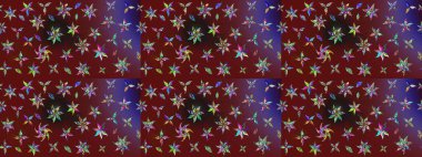 Güzel çiçek deseni. Kırmızı ve kahverengi renkte çiçekler. Renkli Bahar Teması eskiz kalıbı. Düz Çiçek Elementleri Tasarımı.