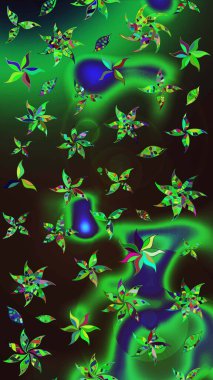 Raster Illustrasyon 'daki Çiçek Deseni' nin son moda çizimi. Güzel kumaş deseni. Renkli Yaz Temalı eskiz kalıbı. Düz Çiçek Elementleri Tasarımı.