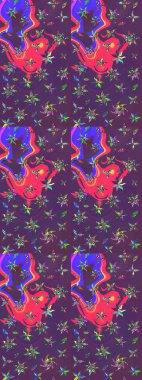 Zarif, parlak ve eskiz mor ve mor çiçek desenli tasarım. Sabıka baskıları, bebek kıyafetleri, duvar kâğıtları, paket kutuları vb..