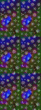 Sevimli çiçek raster deseni. Modaya uygun kumaş deseni. Renkli Yaz Temalı eskiz kalıbı. Düz Çiçek Elementleri Tasarımı.