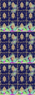 Mavi renklerdeki altın elementler. Çiçek deseni. Şık bir grafik desen. Skeç raster arka planı. Duvar kâğıdı barok, İspanyol kumaşı.