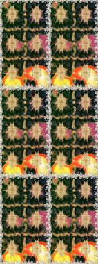 Çiçek deseni. Duvar kâğıdı barok, İspanyol kumaşı. Kusursuz raster arka plan. Kahverengi ve bej renklerde altın elementler. Şekil grafik deseni.