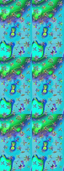 Küçük renkli çiçekler. Küçük çiçekte güzel bir desen. Moda baskıları için zarif bir şablon. Çiçekli yaz çiçekleri. Robot resim. Motley illüstrasyonu.