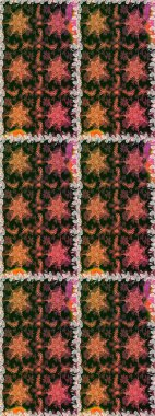 Çiçek deseni. Duvar kâğıdı barok, İspanyol kumaşı. Kusursuz raster arka plan. Kahverengi ve bej renklerde altın elementler. Şekil grafik deseni.