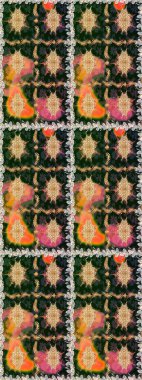 Çiçek deseni. Duvar kâğıdı barok, İspanyol kumaşı. Kusursuz raster arka plan. Kahverengi ve bej renklerde altın elementler. Şekil grafik deseni.