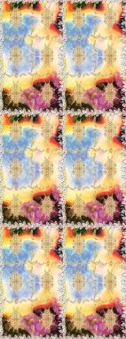 Çiçek deseni. Duvar kâğıdı barok, İspanyol kumaşı. Kusursuz raster arka plan. Kahverengi ve bej renklerde altın elementler. Şekil grafik deseni.