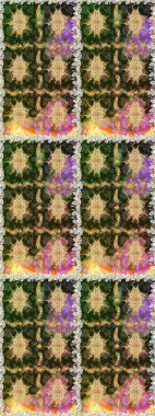 Çiçek deseni. Duvar kâğıdı barok, İspanyol kumaşı. Kusursuz raster arka plan. Kahverengi ve bej renklerde altın elementler. Şekil grafik deseni.