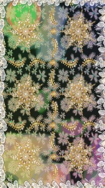 Gri ve nötr renklerde altın elementler. Geleneksel klasik Raster Golden. Barok tarzında kusursuz bir doğulu süsü..