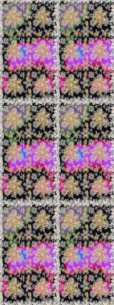 Altın şablon. Kart, duvar kağıdı, ambalaj ve tekstil için klasik tasarım. Kusursuz desenli altın elementler. Gri renkli Royal retro. Raster illüstrasyonu. Çiçeksel klasik doku.