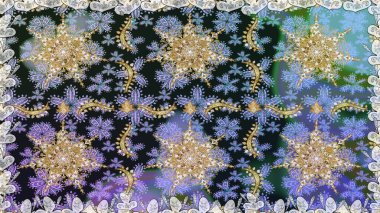 Raster illüstrasyonu. Damask altın soyut çiçek gri ve nötr renklerde pürüzsüz desen. Süsleme.