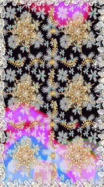 Raster altın pürüzsüz desen. Doğu tarzı arabesk tarzında altın elementler. Kusursuz altın desenli bukleler. Gri renklerde kusursuz desen.