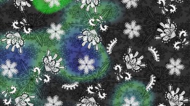 Çiçekli çiçek deseni, suluboya. Düz Çiçek Elementleri Tasarım Raster illüstrasyonu. Gri ve yeşil renkli çiçekler. Renkli Bahar Teması çizim şablonu.