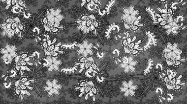 Renkli Bahar Teması eskiz kalıbı. Düz Çiçek Elementleri Tasarımı. Raster illüstrasyonu. Karalama çiçeği. Zentangle soyut çiçekleri. Şirin kumaş deseni.