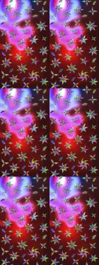 Suluboya etkisi. Raster deseni. Botanik çizim kalıbı. Organik elementler.