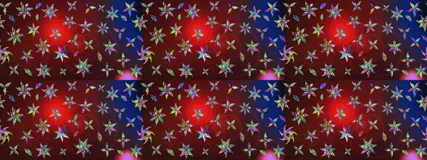 Raster illüstrasyonu. Düz Çiçek Elementleri Tasarımı. Asya tekstil tarzında. Renkli Bahar Teması eskiz kalıbı. Güzel kumaş deseni. Çiçek desenini çiz.