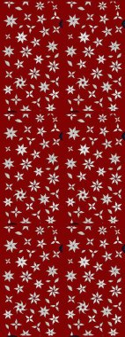 Raster illüstrasyonu. Çiçek desenli çizim. Kırmızı ve nötr renklerde çiçekler. Asya tekstil tarzında. Raster illüstrasyonu.