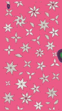 Pembe ve nötr renklerde çiçekler. Kumaş desenli papatya çiçekleri ayrıntıları.