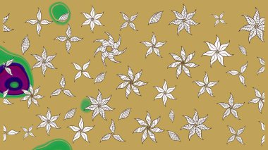 El yapımı çiçek ve bitki koleksiyonu. Eskiz stili sarı ve nötr renklerde. Şirin karalamalı çiçek desenli çizim. Raster illüstrasyonu. Raster illüstrasyonu.