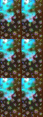 Karşılama ya da düğün geçmişi olarak kullanılabilir. Kahverengi ve mavi lale çiçekli Raster eskiz deseni. Paket kağıdı için en iyisi. Doğal kozmetik ürünleri, parfüm, çiçekçi dükkanı için bahar ihalesi tasarımı.