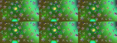 Tomurcukları papatya çiçekleri olan sevimli bir çiçek deseni. Raster illüstrasyonu. Miles Fleur, süslü püslü bir süs. Eskiz geçmişi. Kumaş, tekstil, duvar kağıdı baskısı için. Antika retro tarzı.