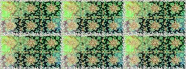 Damask pürüzsüz yineleme kalıbı. Yeşil renklerdeki altın element. Barok tarzında altın çiçekli süs. Antika altın tekrarlanabilir duvar kağıdı.