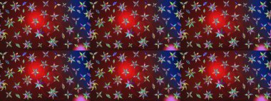 Raster illüstrasyonu. Düz Çiçek Elementleri Tasarımı. Asya tekstil tarzında. Renkli Bahar Teması eskiz kalıbı. Güzel kumaş deseni. Çiçek desenini çiz.