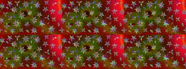 Arkaplan dokusu, duvar kağıdı, kırmızı ve kahverengi renkli çiçek teması. Soyut etnik raster çizim kalıbı. Kabile sanatı boho baskısı, klasik çiçek arkaplanı.