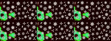 Çiçek desenli eskiz, darbeler, sıçramalar, yaz çiçekleri. Raster illüstrasyonu. Siyah ve nötr renkte çiçekler.