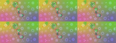 Düz Çiçek Elementleri Tasarımı. Raster Şirin kumaş deseni. Renkli Bahar Teması eskiz kalıbı. Eskiz klasiği.