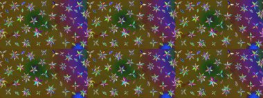 Küçük çaplı çiçeklerdeki basit şirin desenler. Tekstil veya kitap kapakları, imalat, duvar kağıtları, baskı, hediye paketi ve yapıştırma kitabı için çiçek eskizi geçmişi. Raster illüstrasyonu.