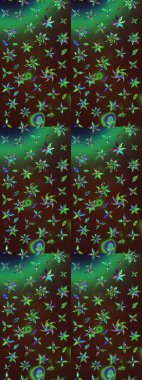 Taslak desenli, modaya uygun kumaş deseni. Raster illüstrasyonu. Renkli Bahar Teması eskiz kalıbı. Düz Çiçek Elementleri Tasarımı. Şirin çiçek elementleri..