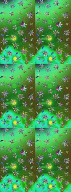 Raster illüstrasyonundaki çiçek desenli çizim. Renkli çiçekler. Renkli Bahar Teması eskiz kalıbı. Düz Çiçek Elementleri Tasarımı.