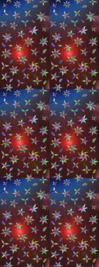 Raster illüstrasyonundaki çiçek desenli çizim. Güzel kumaş deseni. Renkli Bahar Teması eskiz kalıbı. Düz Çiçek Elementleri Tasarımı.