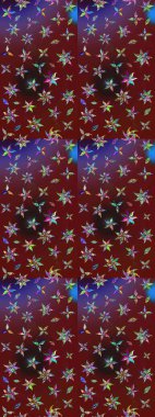 Küçük çiçekteki sevimli çiçek deseni. Kırmızı ve kahverengi renkte çiçekler. Raster illüstrasyonu.