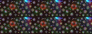 El çizimi çiçek çizimi deseni (fayans). Şirin çiçekli, desenli, rengarenk eskiz deseni. Tekstil için suluboya çizim deseni.