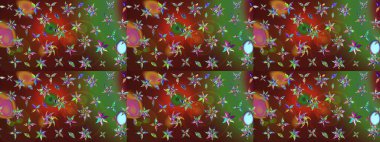 Çiçek desenli çizim. Raster illüstrasyonu. Asya tekstil tarzında. Güzel kumaş deseni. Renkli Bahar Teması eskiz kalıbı. Düz Çiçek Elementleri Tasarımı.