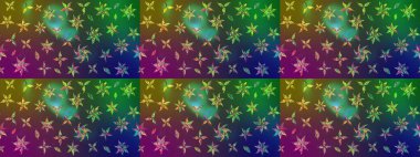 Renkli papatya deseni. Raster illüstrasyonu. Renklerde.